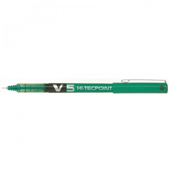 Rotulador tinta líquida punta aguja 0,5 mm. verde Pilot V5