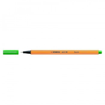 Rotulador punta fina 0,4mm verde Stabilo point 88