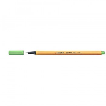 ROTULADOR PUNTA FINA 0,4MM VERDE NEÓN STABILO POINT 88