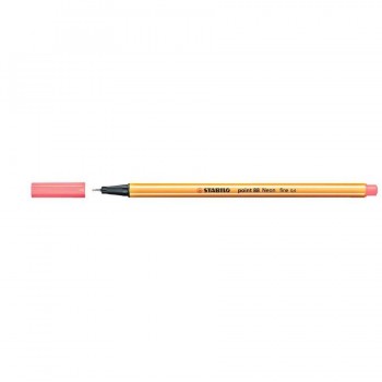 ROTULADOR PUNTA FINA 0,4MM ROJO NEÓN STABILO POINT 88