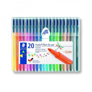 Rotulador punta fibra 1 mm Triplus color 323 Staedtler estuche 20 un.