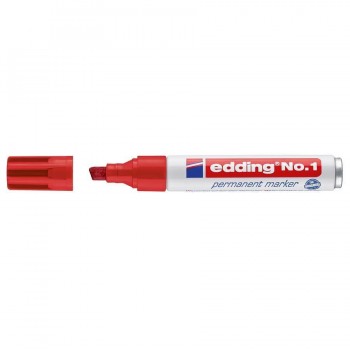 MARCADOR PERMANENTE PUNTA BISELADA 1-5 MM ROJO EDDING N?.1