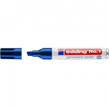 MARCADOR PERMANENTE PUNTA BISELADA 1-5 MM AZUL EDDING N?.1