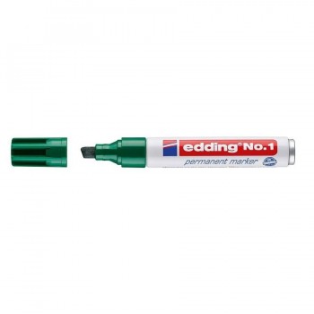 MARCADOR PERMANENTE PUNTA BISELADA 1-5 MM VERDE EDDING N?.1