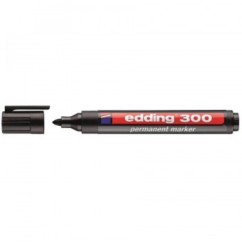 MARCADOR PERMANENTE PUNTA REDONDA 1,5-3 MM. NEGRO EDDING 300