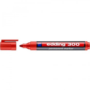 MARCADOR PERMANENTE PUNTA REDONDA 1,5-3 MM. ROJO EDDING 300