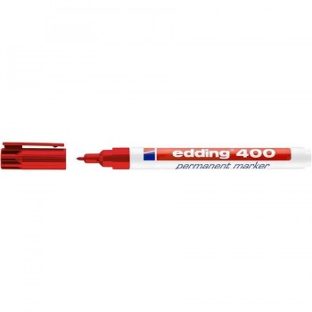 MARCADOR PERMANENTE PUNTA REDONDA 1 MM. ROJO EDDING 400