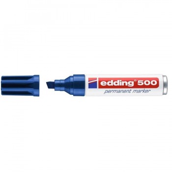 Marcador permanente punta biselada 2-7 mm. azul Edding 500