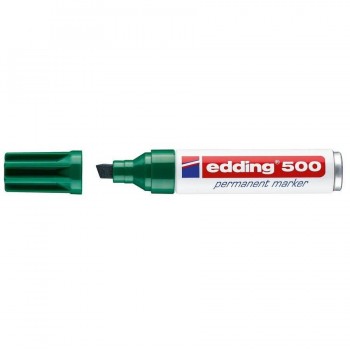 Marcador permanente punta biselada 2-7 mm. verde Edding 500