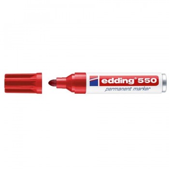 MARCADOR PERMANENTE PUNTA REDONDA 3-4 MM. ROJO EDDING 550