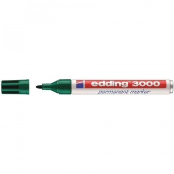 Marcador permanente punta redonda 1,5-3 mm verde Edding 3000