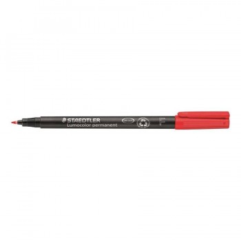 Rotulador permanente punta F 0,6 mm rojo Lumocolor 318 superfino Staedtler