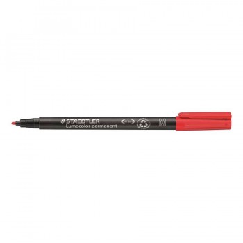 Rotulador permanente punta M 1 mm Rojo Lumocolor 317 Staedtler