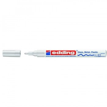 Marcador permanente tinta opaca punta redonda 1-2 mm. blanco Edding 751
