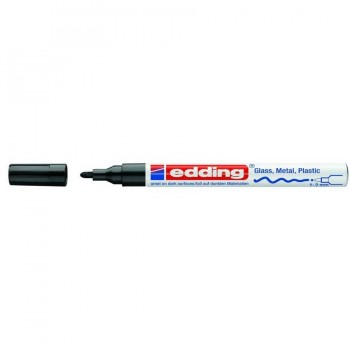 MARCADOR PERMANENTE TINTA OPACA PUNTA REDONDA 1-2 MM. NEGRO EDDING 751