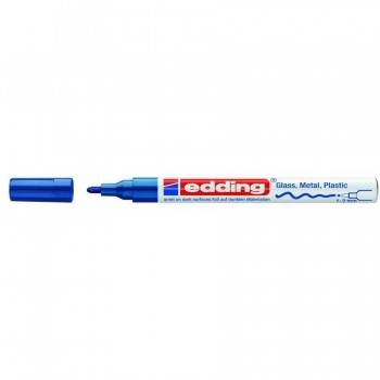 MARCADOR PERMANENTE TINTA OPACA PUNTA REDONDA 1-2 MM. AZUL EDDING 751