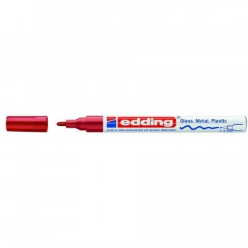 MARCADOR PERMANENTE TINTA OPACA PUNTA REDONDA 1-2 MM. ROJO EDDING 751