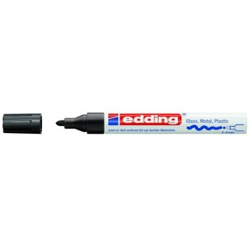 MARCADOR PERMANENTE TINTA OPACA PUNTA REDONDA 2-4 MM. NEGRO EDDING 750