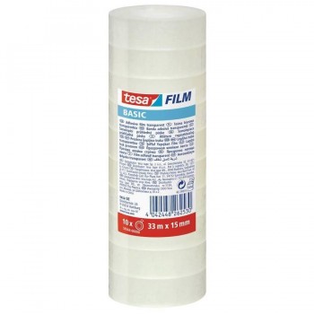 CINTA ADHESIVA BASIC 33M X 15MM 10 ROLLOS TESA