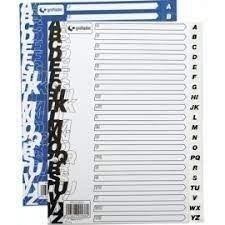 INDICE ABECEDARIO PP FOLIO GRIS MULTIT GRAFOPLAS