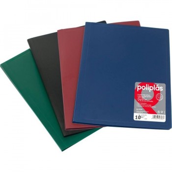 Carpeta 50 fundas A4 negro Poliplas Grafoplas