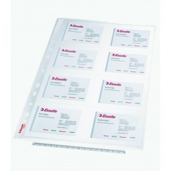 FUNDA MULTITALADRO A4 PP 105 MICRAS PARA TARJETAS DE VISITA BOLSA 10 LEITZ