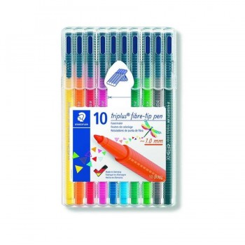 Rotulador punta fibra 1 mm Triplus color 323 Staedtler estuche 10 un.
