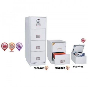 ARCHIVADOR IGNÍFUGO LLAVE 2 CAJONES PHOENIX SERIE FS2250K/FS2250E