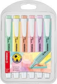 ROTULADOR FLUORESCENTE SWING COOL PASTEL ESTUCHE 6 UDS TURQ,MENTA,MELOCTÓN,ROSA,AMARLL Y VIOLET. STABILO