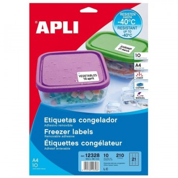 ETIQ. BLANCAS CONGELADOR 68,5X38,1 10 HOJAS LASER APLI