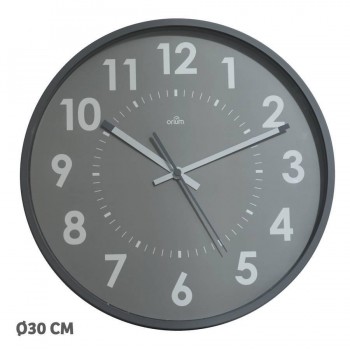 RELOJ DE PARED ANALÓGICO SILENCIOSO GRIS ARCHIVO 2000