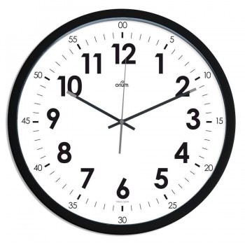 RELOJ DE PARED ANALÓGICO SILENCIOSO 395X395 NEGRO ARCHIVO 2000