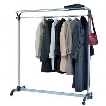 PERCHERO DE GRAN CAPACIDAD CON RUEDAS 540X1530X1715 MM GRIS ALBA