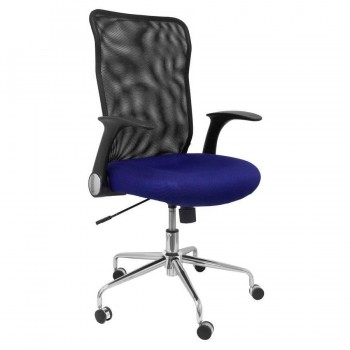 Silla oficina respaldo malla negro asiento azul OFI4031
