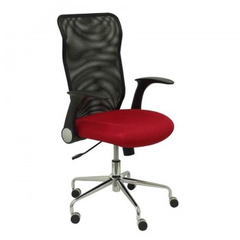 Silla oficina respaldo malla negro asiento rojo OFI4031