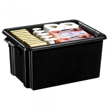 CAJA MULTIUSO 32L APILABLE PLÁSTICO RECICLADO NEGRA  ARCHIVO 2000