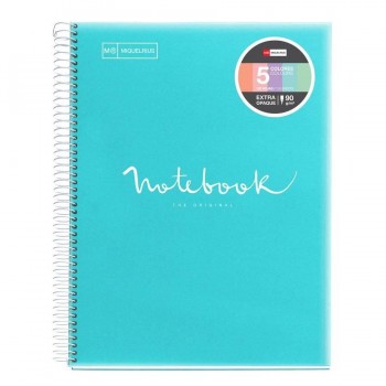 CUADERNO MICROP A5 120H 90G C/5 PP NOTEBOOK 5 EMOTIONS AZUL CIELO MIQUELRIUS