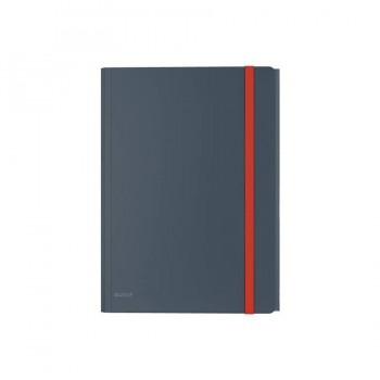 CARPETA GOMAS LEITZ COSY PP CON 3 SOLAPAS Y BOLSILLO INTERIOR C/ CIERRE A4 GRIS