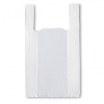 BOLSA CAMISETA BLANCA NORMATIVA UNE 50X60 CM PAQUETE DE 100 (GALGA 200)