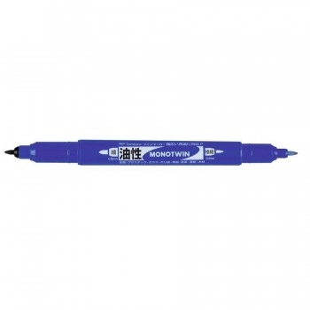 ROTULADOR PERMANENTE MONO TWIN DOBLE PUNTA FINA 0,4 Y GRUESA 0,8 AZUL TOMBOW