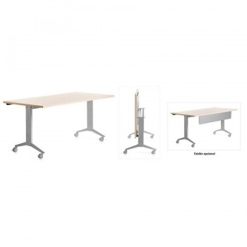 MESA CON TABLERO ABATIBLE Y RUEDAS 120CM ROCADA