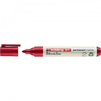 MARCADOR PERMANENTE PUNTA REDONDA 1,5-3 MM. ROJO EDDING 21 ECOLINE