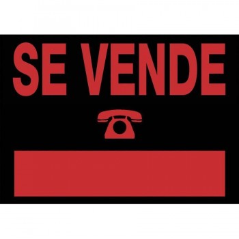 CARTEL INFORMATIVO \cSE VENDE\c SERIGRAFÍA NARANJA FOSFORESCENTE. MEDIDAS: 700X500 MM PVC NEGRO