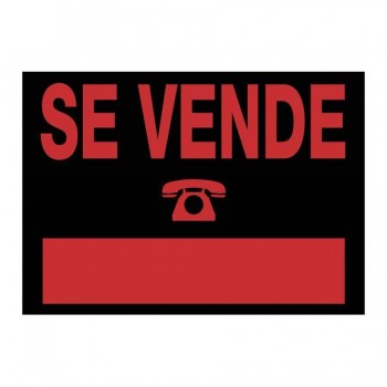 CARTEL INFORMATIVO \cSE VENDE\c SERIGRAFÍA NARANJA FOSFORESCENTE. MEDIDAS: 500X350 MM PVC NEGRO