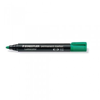 MARCADOR PERMANENTE PUNTA REDONDA 2 MM.  VERDE LUMOCOLOR 352 STAEDTLER