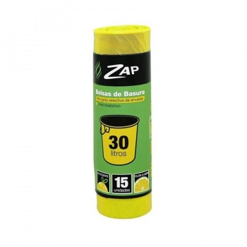 BOLSA BASURA ZAP AMAR LIMON AUTOC 15UX30L  POESSA