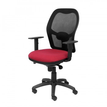 SILLA JORQUERA MALLA NEGRA ASIENTO BALI GRANATE