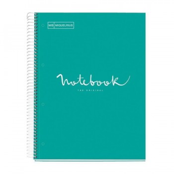 CUADERNO TAPA DURA A4 CLA 120H EMOTIONS TURQUESA MIQUEL RIUS