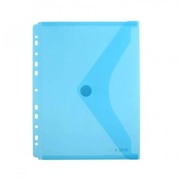 Sobre A4 PP multitaladro y cierre velcro azul Office Box