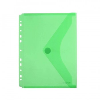 Sobre A4 PP multitaladro y cierre velcro verde Office Box